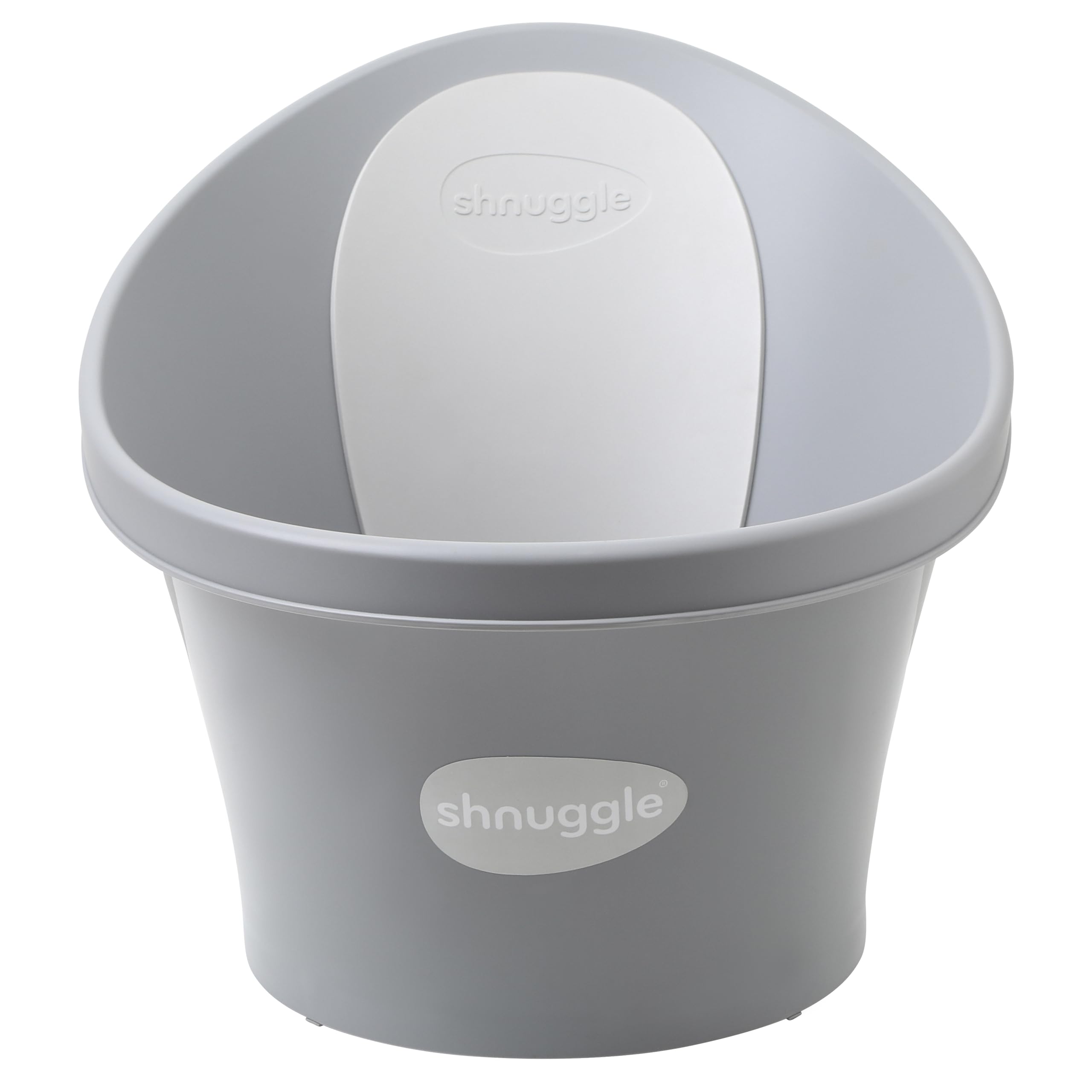 Shnuggle Newborn Baby Bath | Built in Support Bump and Soft Headrest | Suitable from Newborn | Bath Seat Support Includes Plug | Slate Grey