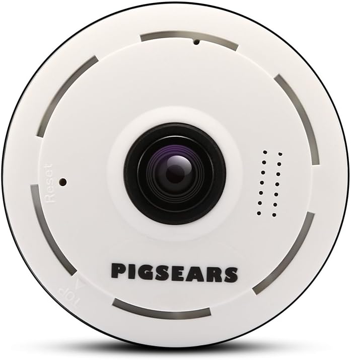 Pigsears 3601 Mini Wireless IP Camera Wifi IP Camera Security Surveillance System Baby Pet Monitor, Wide Angle 360°, 2-Way Audio, Motion Detection, Night Vision For IOS Android (1080p HD)