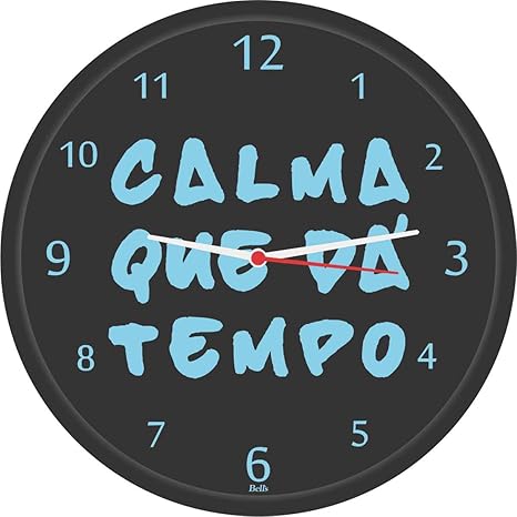 Relogio De Parede Redondo Calma Tem Tempo Bell S Multicor 28 5 Cm Amazon Com Br