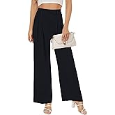 Buauty Women Straight Wide Leg Dress Pants for Women High Waist Office Business Casual Trousers Pants with Pockets 2024 Black