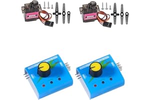 DIITAO 2PCS RC Servo Tester 3CH Digital Multi ECS CCPM Consistency Speed Controller Checker Adjustment Steering Gear CCPM Master with 2PCS MG90S 9g Servo Motor