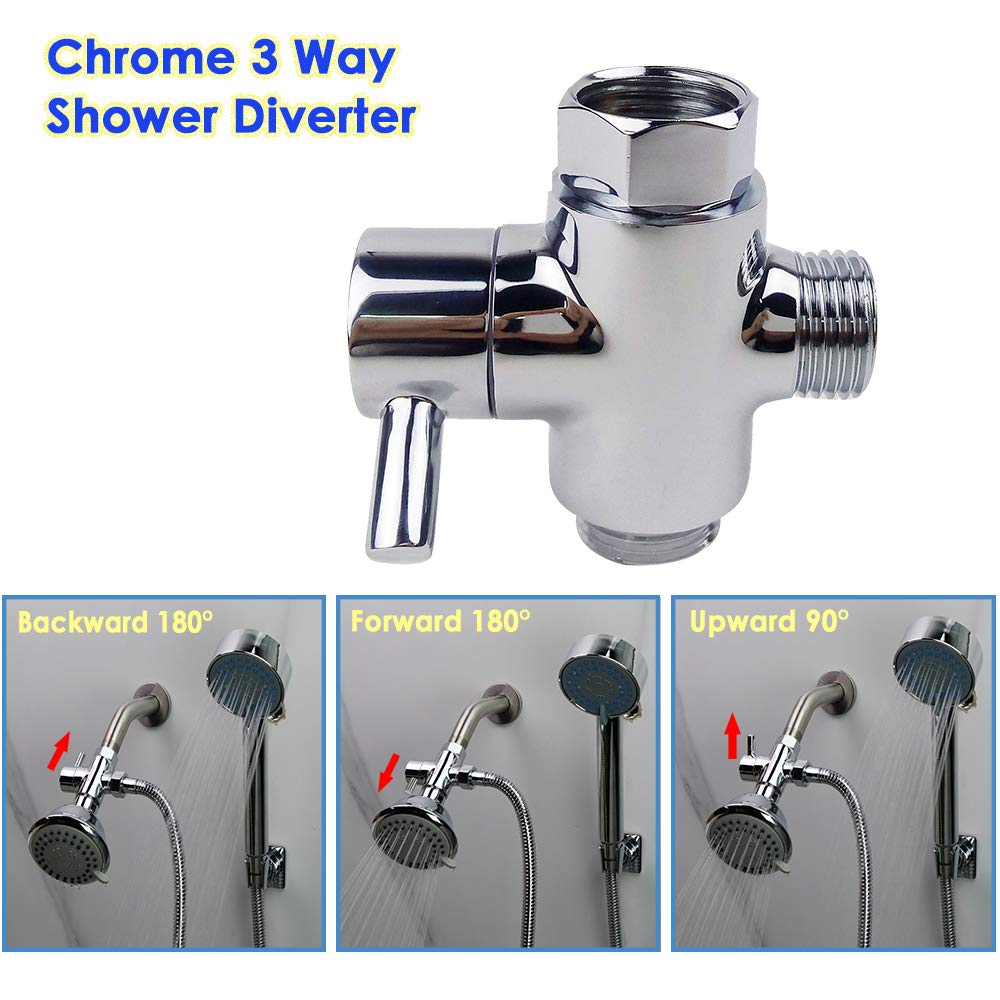 Brass Shower Arm Diverter Valve For Hand Held Showerhead And Fixed