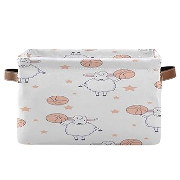 BIGJOKE Niedlicher Basketballkorb mit Lama-Motiv, Aufbewahrungskorb für