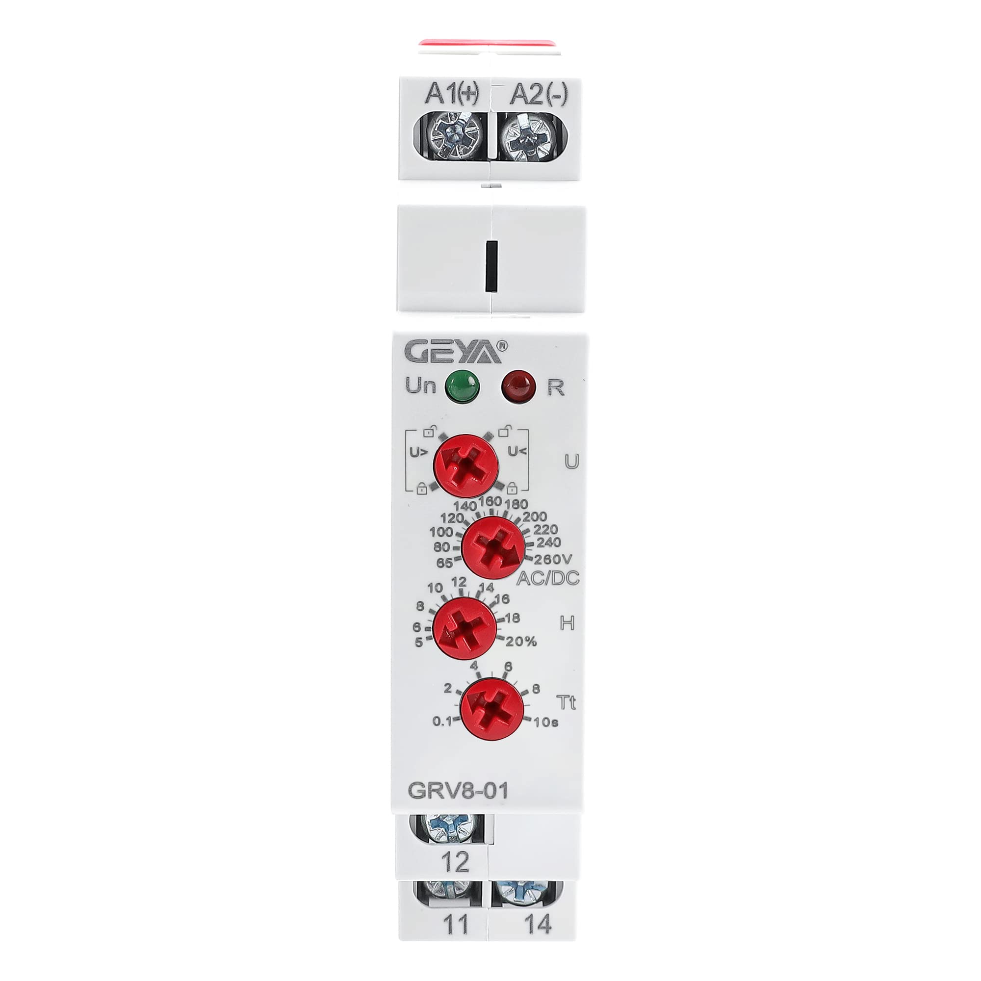 GEYA Single Phase Voltage Relay Adjustable Over or