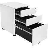 Amazon Com Sidekick 3 Drawer Mobile File Cabinet White Kitchen Dining