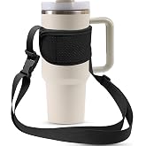 Water Bottle Carrier Bag For 40oz Stanley Cup – Crossbody Sling With Straw Cover & Pockets, Neoprene Holder (White) - View #10