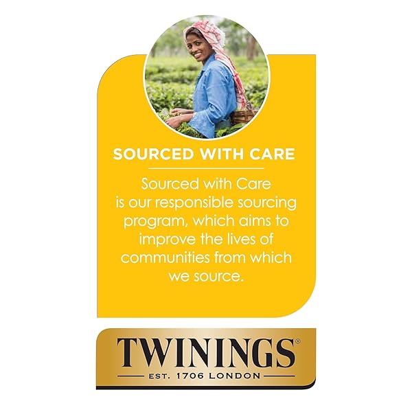 TWININGS OF LONDON LEMON & GINGER HERBAL TEA BAGS, 25 COUNT
