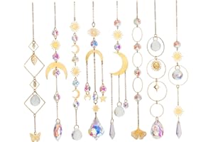 Colorful Sun Catcher Crystals Prism 8PCS – Hanging Suncatchers Indoor Window for Garden Wedding
