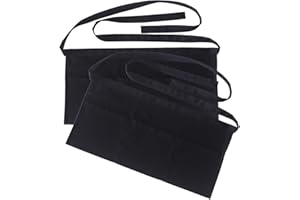 SEW UR LIFE Resist water 3 big Pockets Waist Server Apron Kitchen Restaurant Unisex Half Aprons