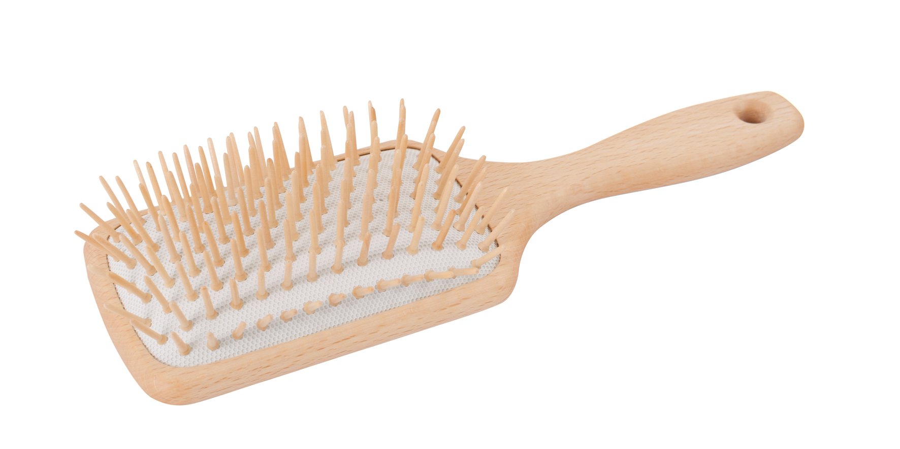 Redecker Rectangular Straight Maple Pin Hairbrush with Waxed Beechwood Handle, 9-5/8-Inches