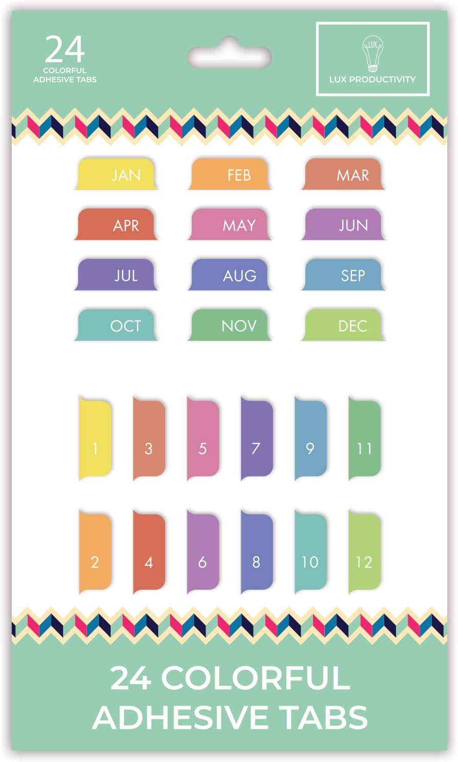 LUX Adhesive Tabs - Months Numbers, Lux Pro - Adhesive Tabs