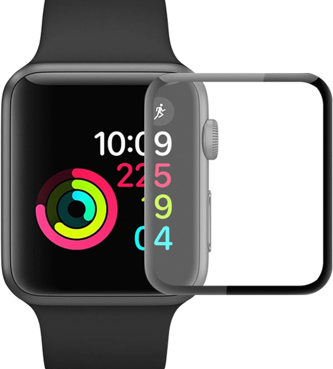 YJan iWatch Screen Protector 42mm [2-Pack] Clear Anti-Smudge Anti-Scratch Bubble-Free Military Grade PET Film Easy-Installation Protector for Apple Watch 42mm Series 3/2/1