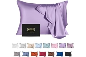 SIYUAN Mulberry Silk Pillowcase for Hair and Skin,Cooling Silk Pillow Case with Hidden Zipper,Allergen Proof Dual Sides Soft Breathable Smooth Silk Pillow Cover for Women (Violet, Toddler)
