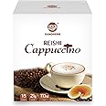 Mushroom Coffee Alternative Cappuccino Mix, Instant Superfood Coffee Drink with Reishi Mushroom Extract for Stress Relief, Immune Support, Smooth and Tasty, 11.1oz, 15 Count