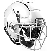 Schutt F7 2.0 Collegiate Football Helmet - Men's, Boys (14+) - Molded Gloss White, Black - Medium - NCAA Football - Plastic Outer, Foam Inner - Collegiate Football Helmets