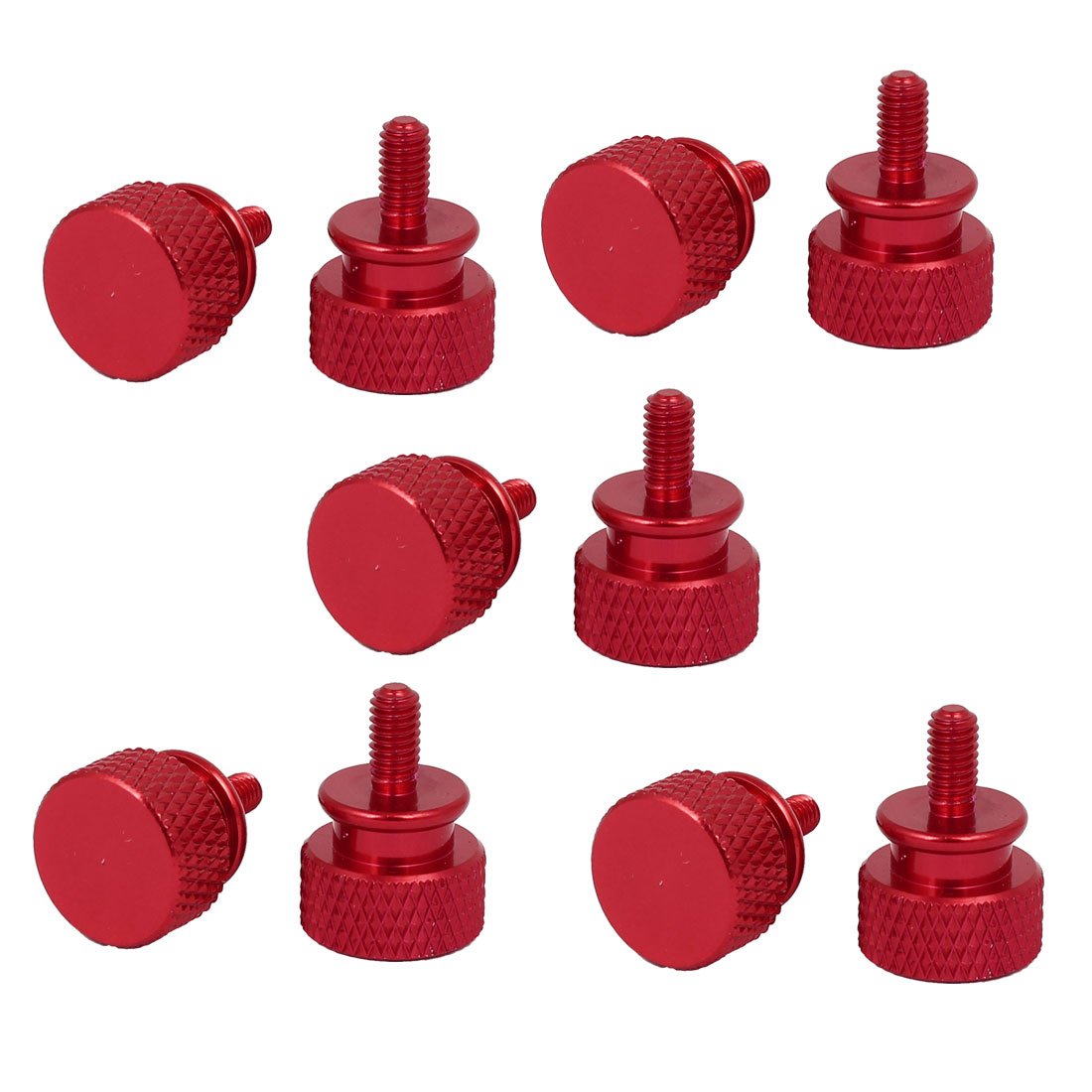 sourcingmap Computer PC Case M3x7mm Aluminum Alloy Knurled Thumb Screws Wine Red 10pcs