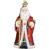 Old World Christmas Norwegian Santa Glass Blown Ornament for Christmas Tree, Handcrafted Holiday Decoration, Santa Collection