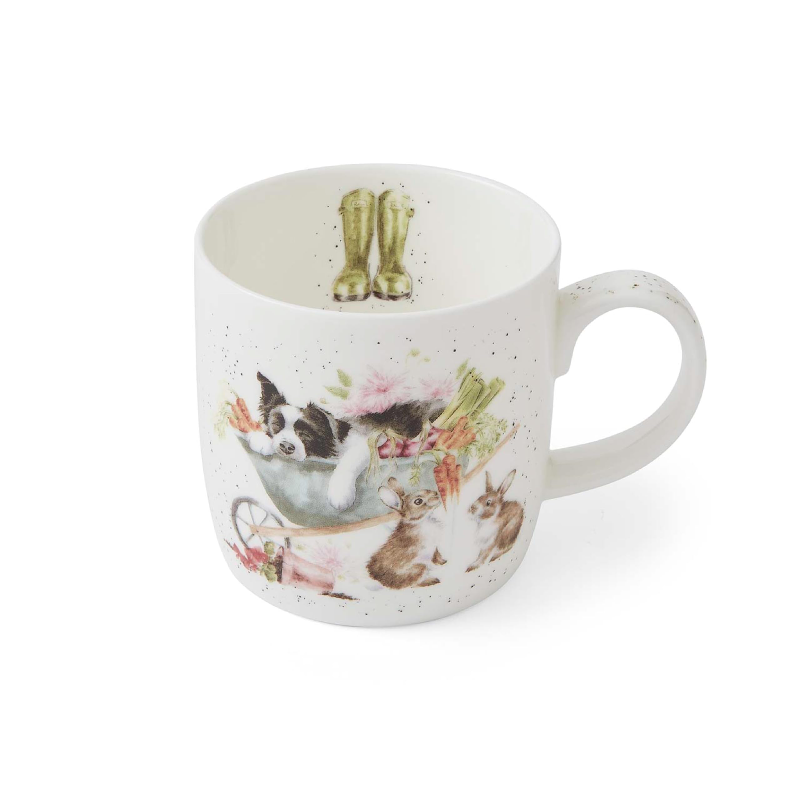 Royal Worcester x Wrendale Designs Coffee Mug - Fine Bone China White Mug with Handle, Dishwasher & Microwave Safe, Sleeping on The Job Design, Suitable for Hot Drinks