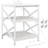 METYERRY 24"x23.6" Large Printer Stand with Power Outlet, 3 Tier Cart | Adjustable Shelf, Fits 3D Printers, Laser Printers and Heat Press, 200 lbs Heavy Duty, Industrial Wheels, Home Office