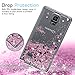 LeYi for Galaxy Note 4 Phone Case with Tempered Glass Screen Protector [2 Pack] for Girls Women,Shiny Glitter Moving Quicksand Liquid Clear TPU Protective Cover Case for Galaxy Note 4 Rose Gold