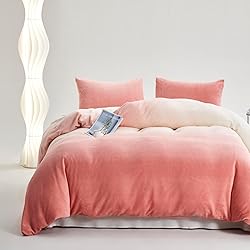 Luxlovery Pink Gradient Velvet Comforter Queen