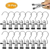 BUZIFU 20 Pcs Laundry Hooks Clips Hangers Anti-Slip 360° Rotating view 9