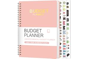 VALOME Budget Planner - Monthly Budget Book with Expense Tracker Notebook, A5(6.1" x 8.5") Financial Planner & Account Book to Take Control of Your Money, Bill Organizer With Pockets and Stickers - Pink