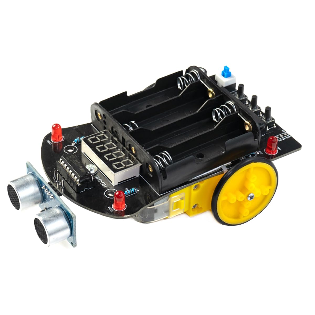 VOANZO DIY Smart Car Soldering Practice Kit Welding Training Kit with Digital Tube Distance Indicator