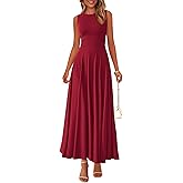 PRETTYGARDEN Womens Spring Dresses 2026 Casual Sleeveless Crewneck Aline Maxi Dress Stretch Tank Flowy Long Dresses