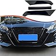 Front Grill Cover Trim,MUXEE For Nissan Altima 2019 2020 2021 2022，3PCS Grille Chrome Delete Vinyl Overlay Trim Accessories -Bright Black