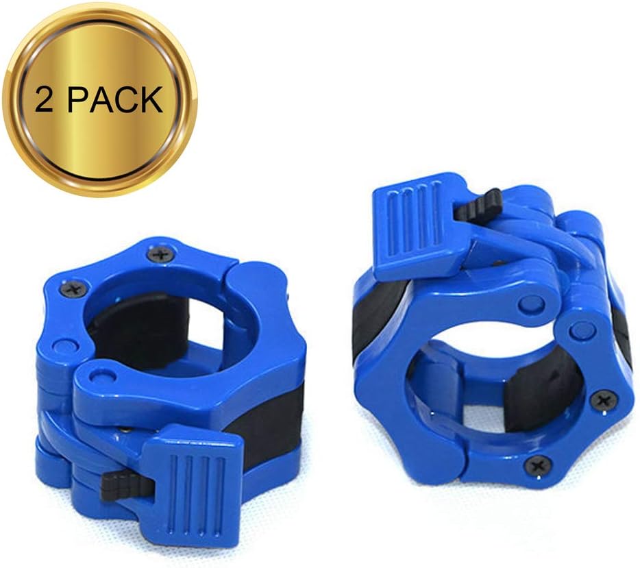 WAQIA Oh 2 Pack Barbell Clamps Olympic Quick Release Non-Slip Barbell Collar Lock Clips Clamp Weight Lifting Bar Gym Fitness Dumbbell Buckle Fitness Accessories