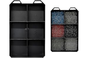 StealthMounts Six PacTray | 6-Compartment ABS Tool Tray Compatible with Milwaukee PACKOUT | Organiser for Tools, Nuts, Bolts 