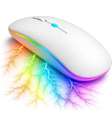 Mouse Sem Fio Recarregável Bluetooth 2.4GHz – RGB Colorido