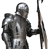 PRAVEEN NAUTICAL Medieval Barbuta Knight Full Suit of Armor - 18 Gauge Crusader Steel Medieval Armor Cosplay/Reenactment Suit
