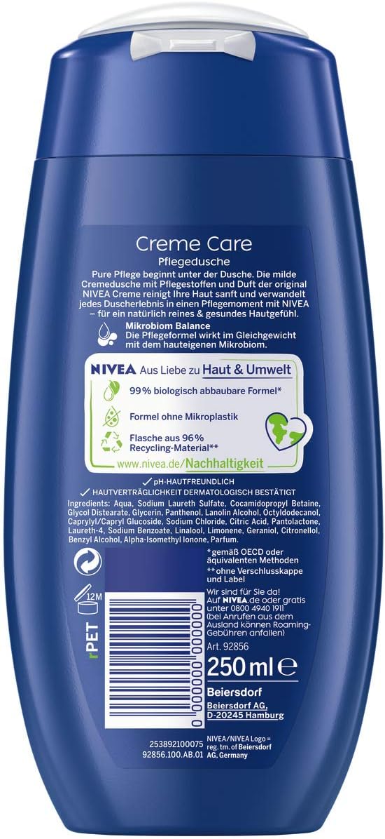 NIVEA Creme Care Shower Gel (250 ml), Shower Gel with Unique Mild Fragrance - Image 3