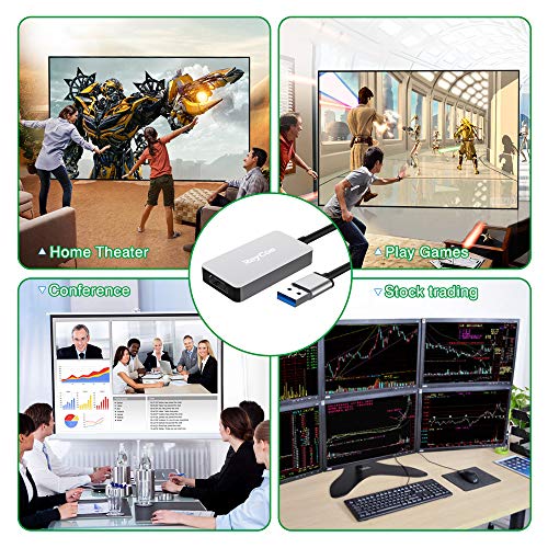 USB 3.0 to HDMI Adapter, USB to HDMI 1080P Video Graphics Converter with Audio Output for Laptop PC, Compatible Windows XP/7/8/8.1/10 - Thumbnail 6