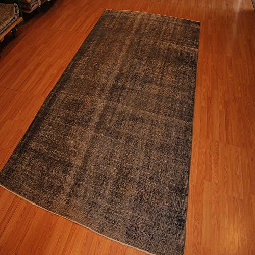 Green India Antique Area Rug Vintage Overdye Persian Carpet 6X9 Hand Knotted Rug