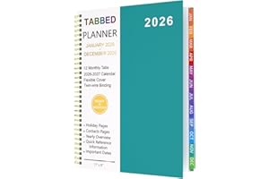 2026 Planner Weekly and Monthly - From January to December 2026, A4 Spiral Binding Agenda with Monthly Tabs, Wirebound, Pocke