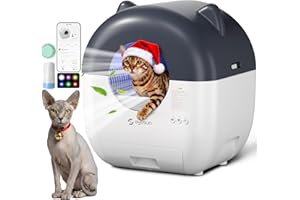 EYESUN Self Cleaning Litter Box,76L Automatic Cat Litter Box Self Cleaning with APP Control,Low Noise,Safety Protection,Roll Garbage Bags,Deodorizer and Cleaning Brush for Multiple Cats