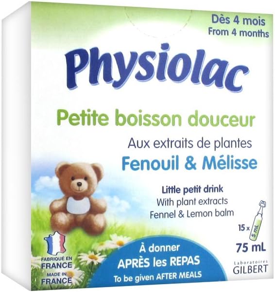 Physiolac Little Petit Drink 15 x 5ml - Flavour : Fennel & Lemon Balm