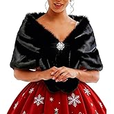 Tgirls Women's Wedding Faux Fur Shawl and Wraps Bridal Fur Stole Fur Scarf for Bride and Bridesmaids