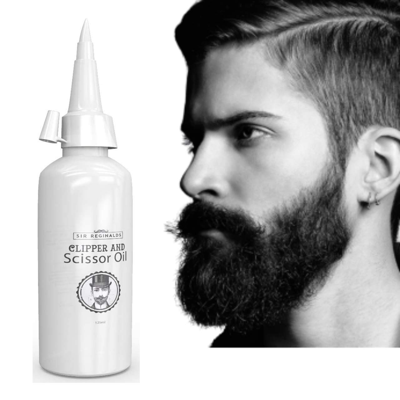BIZINN Sir Reginalds Professional Scissor & Clipper Oil - 125ml, Suitable for All Scissors, Clippers & Trimmers, Made in The UK