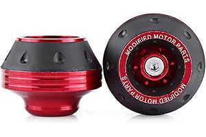 Motorcycle Crash Protector, CNC Aluminum Front Fork Wheel Frame Sliders Motorbike Falling for Scooter Moped(Red)