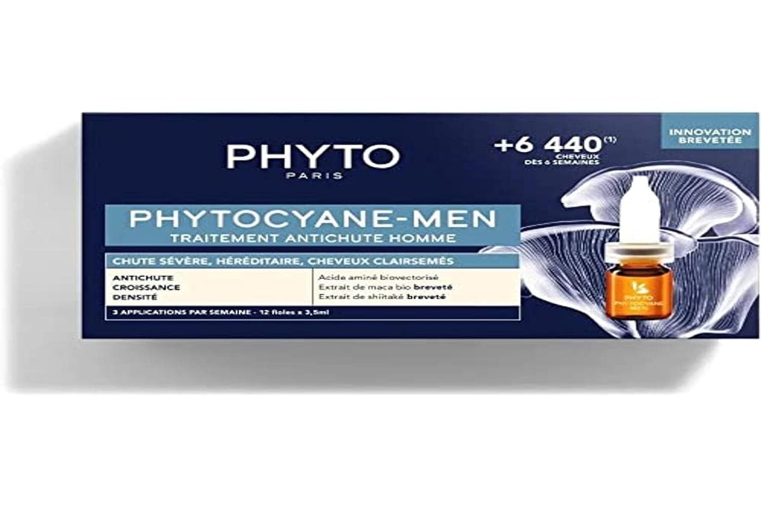 PHYTO 1625-11485 Phytocyane-Men Tratamiento Anticaida Men 12 X 3.5 ml for Men, Built for Everyday use, 3.5 ml