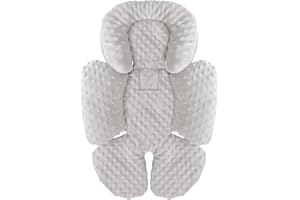 KAKIBLIN Infant Car Seat Insert, Carseat Head Insert & Body Support for Newborn, 2-in-1 Reversible Newborn Car Seat Cushion, Soft Stroller Insert for Car Seats, Bouncer, Strollers, Swing