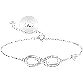 Myfresty Gifts for Mama - 925 Sterling Silver Infinity Bracelets for Moms Women Best Mom Bracelet from Daughter Son Jewelry Gifts Birthday Mothers Day