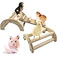 CooShou Chicken Perch Chicken Toys Chicken Roosting Bar Chick Jungle Gym Wooden Arch Bridge Platform Stand Ladder 3in1 Climbing Ramp Toys for Chick Hamsters Gerbils Mice Rodent and Small Animals