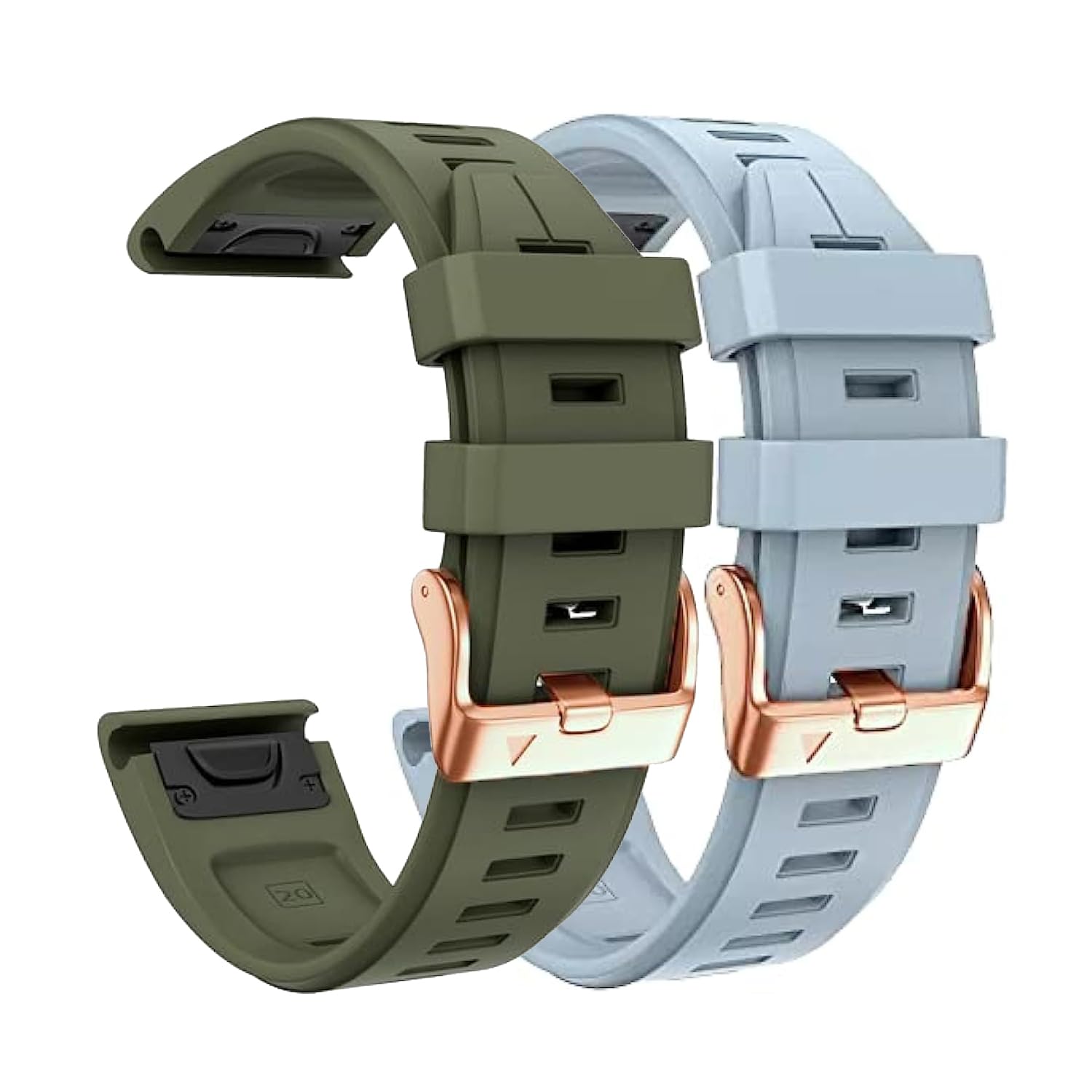 ANNESA 20mm Silicone Sport Loop Watch Band Replacement for Garmin Fenix 7S, 6S, 5S, D2 Delta S Smartwatches (Armygreen+blue)