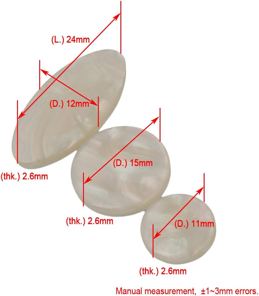 Yibuy Creamy-white Color Plastic Alto Saxophone Key Buttons Replacement Inlays Pearl Pack of 9 - Image 5