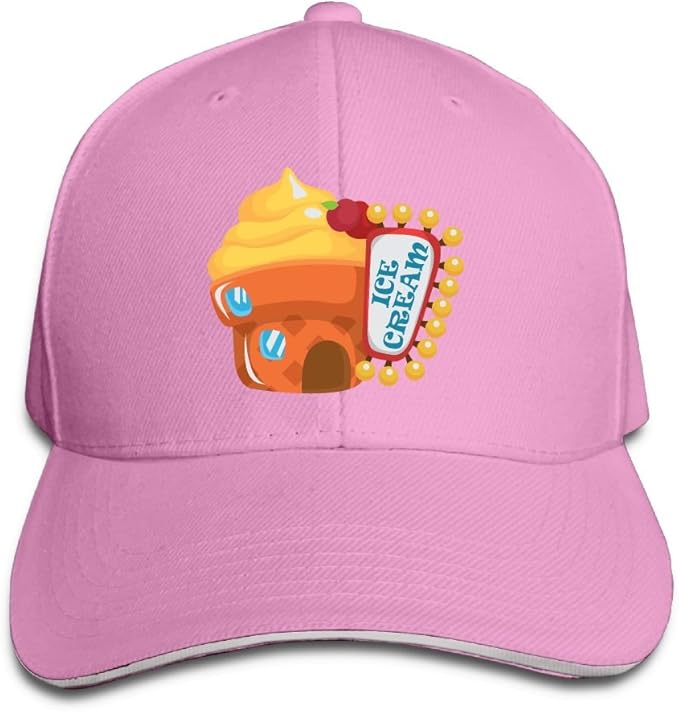Macevoy Baseball Cap Ice Cream House Unisex Sporting Cotton